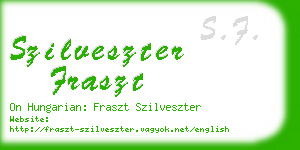 szilveszter fraszt business card